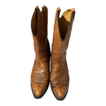 Old West Western Cowboy Boots Brown Leather Men’s Size 9.5D Classic Rodeo Style