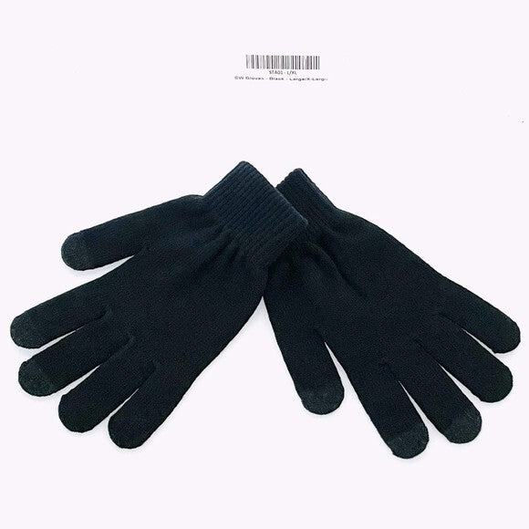 NWT SPORT-TEK Black Acrylic Warm Winter Gloves Unisex One Size