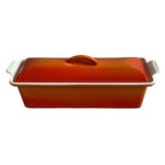 Le Creuset Cast Iron Terrine Casserole Baker Orange 1.5 Qt Pot France Vintage