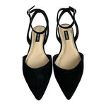 Nine West Briy Black Suede Flats Women’s Ankle Strap Pointed Toe Size 6