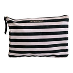 Victoria’s Secret Striped Canvas Duffel Tote Bag Black White Pink NWT