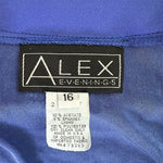 Alex Evenings Blue Glim Sleeveless Maxi Dress & Long Sleeve Blazer Suit Size 16