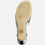 David Tate Rosette Silver Satin Slingback Pumps Women’s Size 9 Low Heels NIB
