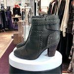 Vince Camuto Grey Leather Studded Ankle Booties Heeled Women’s Size 9M
