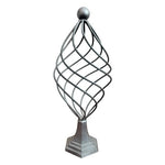 Large Metal Swirl Sphere Decoration Silver Table Top Centerpiece 17.5" Tall