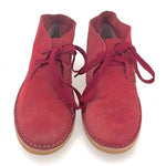 SELECTED Portugal Unisex Suede Leather Lace-Up Ankle Boots Red Size 40