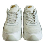 Nike Women’s White Leather Sneakers Gold Logo Casual Athletic Shoes Size 7.5