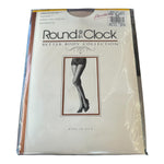 Vintage Round The Clock Pantyhose Style 137 Bone Lycra Sheer Size D NIB 90s