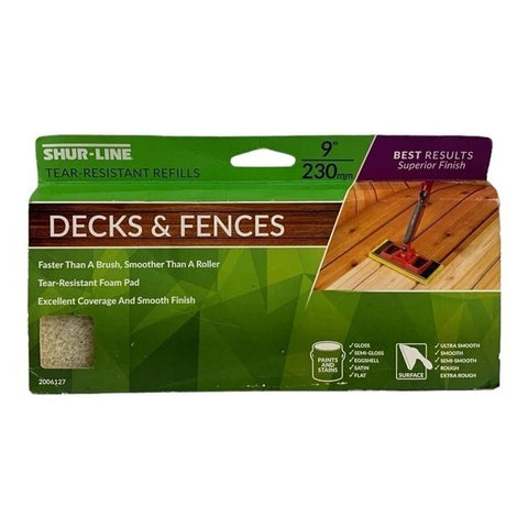 SHUR-LINE 9" Tear Resistant Deck Fence Refill Pad Paint Stain Applicator NIP