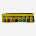 Pier 1 Imports Hand Blown Glass Wine Charms Rings 8pc Multicolor Metal Wire NIB