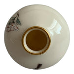 VNTG LENOX China Serenade Print Globe Vase 2.75 Bird Flower Gold Trim Porcelain
