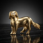 Vintage Cavalier King Spaniel Rhinestone Dog Brooch Pin 1.5"x1.25" Gold Tone VG