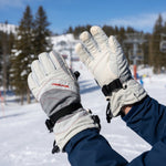 Dakine Men's Snowboard Ski Gloves Grey Red Insulated Winter Gauntlet Size M