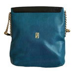 Jafferjees Turquoise Black Snake Skin Shoulder Crossbody Bag 10"x10' Excellent