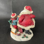 Vintage Santa Claus Caring Gifts For Boy Statue 4.5 Christmas Figurine Very Good