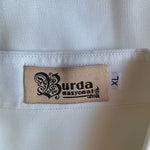 Burda Men's Off White Ivory Embroidered Front Tee XL Short Sleeve Vintage NWOT
