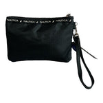 Nautica Women’s Black Nylon Triple Zip Wristlet Clutch Bag Travel NWT