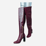 Michael Kors Sabrina Burgundy Leather Over-the-Knee Boots Size 5.5