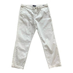 Nautica Womens White Tencel Ankle Trousers S 34 Mid Rise Fitted Cotton Blend NWT