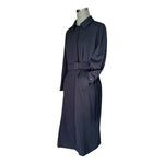 Authentic Burberry 100% Wool Navy Blue Midi Trench Coat Women's 10 Waterproof
