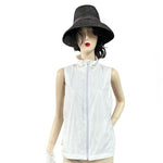 Gap Fit Women's White Zip Front Vest S Athletic Sleeveless Nylon Pockets VG