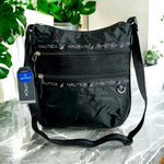 Nautica Black Nylon Captain's Quarters Hobo Crossbody Travel Bag NWT