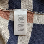 Women's 1775 Long Plaid Vest Cardigan Size M Open Front Sleeveless Tan Blue EXC