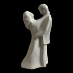 Vintage 1980s Newlyweds White Glazed Ceramic Wedding Couple Figurine 11.5"