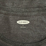 OLD NAVY Essential Rib T Shirt Womens L Dark Grey Long Sleeve Crew Neck Cotton