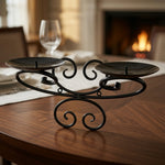 Metal Scrollwork Wall Candle Holder Art Deco 2 Candle Swirl Wire Sconce 11x10