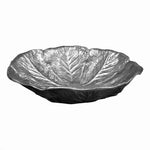 Large Vintage RWP Wilton Cabbage Lettuce Leaf Metal Salad Bowl 13"x13"x4" Silver