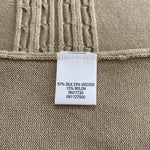 Isaac Mizrahi Women's Tan Silk Blend Sleeveless Knit Top M Pattern Collar EXC
