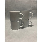 Set 4 Crate & Barrel White Porcelain Espresso Cups 2.5" Contemporary Coffee Mugs