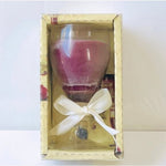 Kate Aspen Red Wine Glass Gel Candles Set of 2 20oz Scented Reusable Glass NIB I