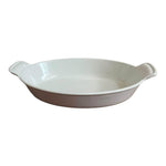 Vintage LE CREUSET France No 20 White Enamel Cast Iron Oval Casserole Dish VG