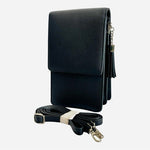 Women’s Small Black PU Leather Crossbody Mini Messenger Bag Wallet NWOT