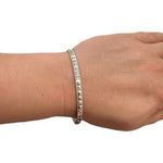 Women's Bracelet Dimond Cut Gold & Silver Tone Bangle Bracelet Costume Jewelry