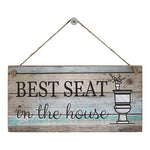 Yankario Best Seat in House Bathroom Wall Decor Sign 12x6 Farmhouse Wood Plaque