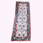 Calvin Klein Black White Red Floral Abstract Chiffon Scarf Wrap 72x28