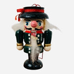 Vintage Goebel Nutcracker Prince Wood Ornament 2.5" Green Gold Christmas Rare VG