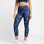 Old Navy Go-Dry Sport Capri Leggings Blue Purple Compression Size M 19.5" VG