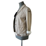 Calvin Klein Women's Tan Cotton Long Sleeve Blazer M (40-42) 3-Button Lined G+