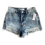 NWT Zara Pacsun Women's High Rise Ripped Denim Shorts Sz 27 Mid Blue Vintage NWT