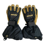 GORDINI Black Beige Leather Palm Nylon Polyurethane Ski Snow Gloves Sz Small G+
