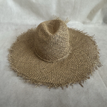 Olive & Pique Luella Sun Hat Women’s Beige Straw Wide Brim Fedora OS