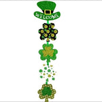 Glittery St. Patrick’s Day 24” Hanging Welcome Sign Lucky Shamrock Decor NWT