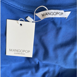 Mangopop Women's Royal Blue V-Neck Bodysuit Size S Long Sleeve Stretch NWT