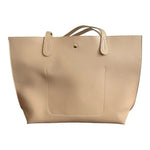 Hoxis Women’s Minimalist Vegan Leather Tote Handbag with Wallet Beige NWOT