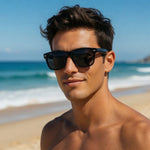 Goson Eyewear Retro Black Gloss Frame UV400 Protection Sunglasses NWT