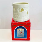Russ Berrie Porcelain Deer Candle Holder Forest Ceramic Christmas Decor NIB
